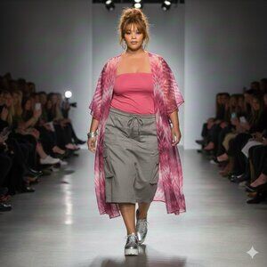 Size XL a.n.a Vibrant‎ Red and Pink Kimono